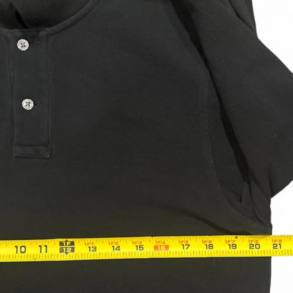J. Crew Classic Long Sleeve Black Cotton Polo Shirt Size Men’s Large Tall